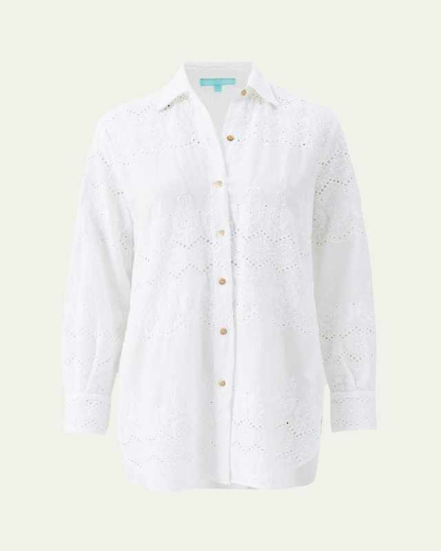 Orla Eyelet Button-Front Shirt
